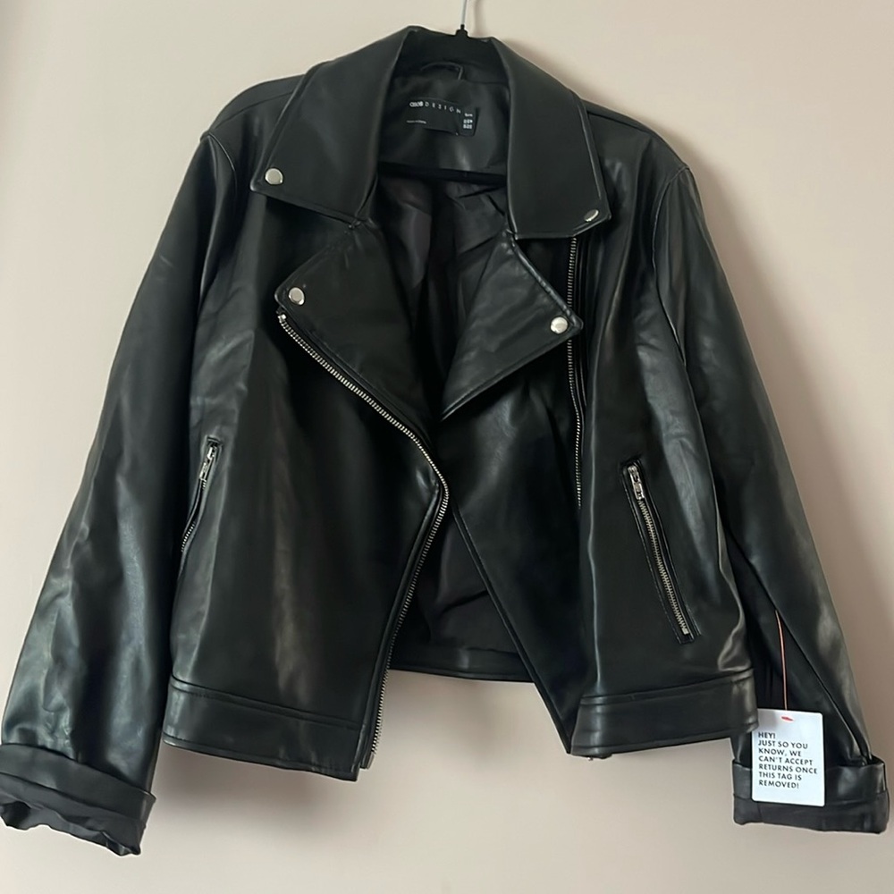 NWT asos moto pleather biker jacket